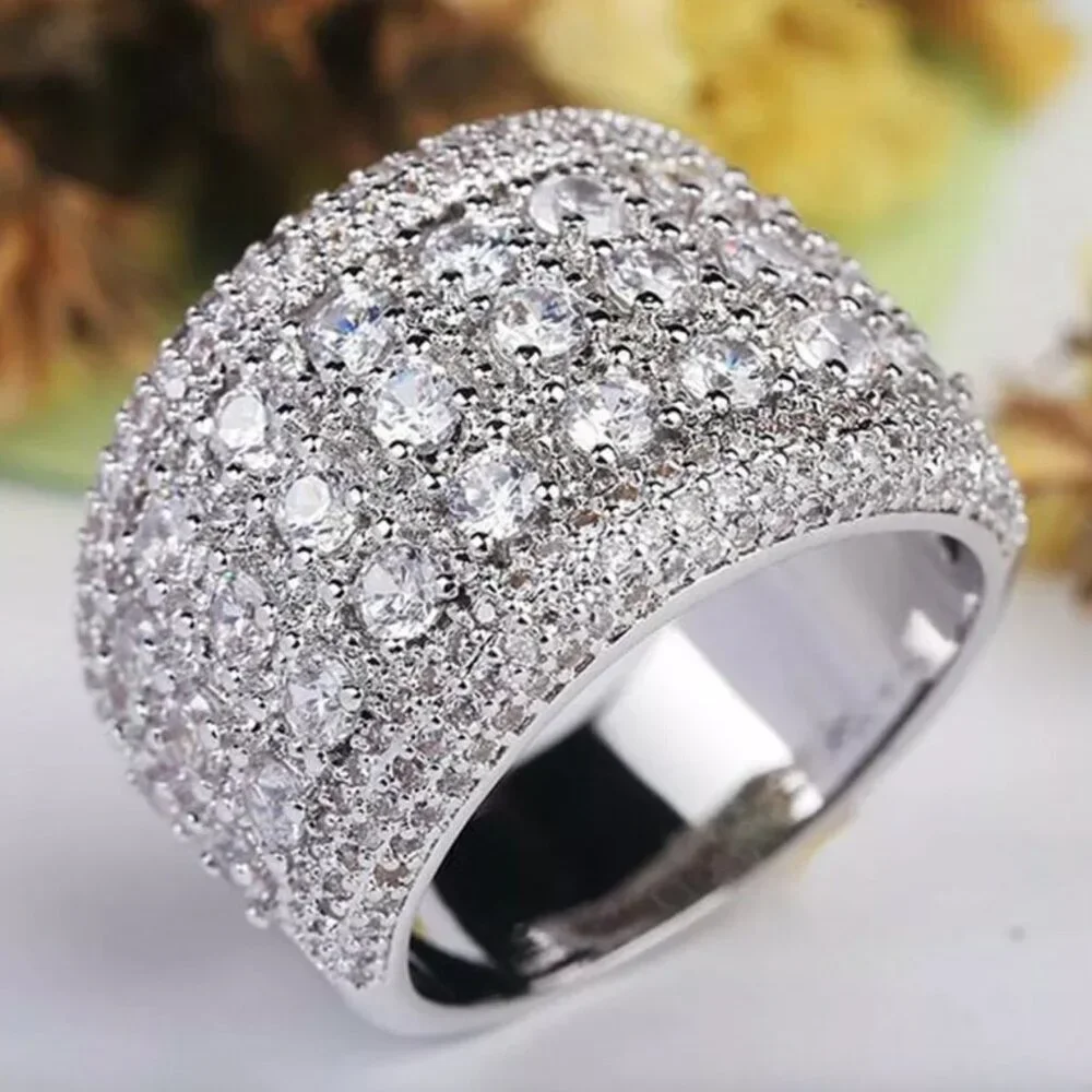 NEW 925 Sterling Silver Diamond Ring Band